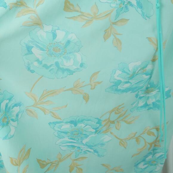 Vintage 32 XS Nightgown Pastel Blue Floral Dainty Fairy Ethereal Coquette 70s - Picture 6 of 10